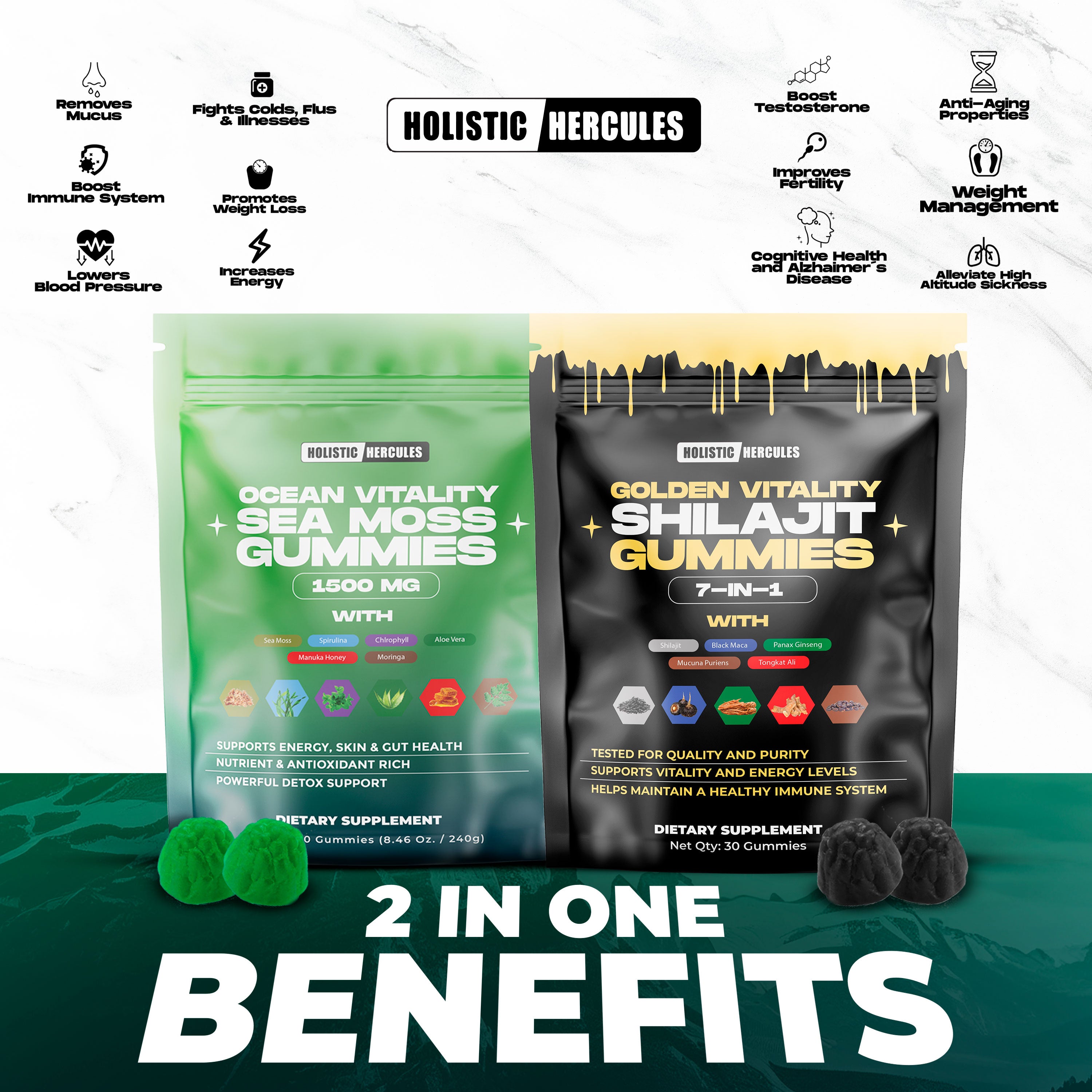 Hercules Shilajit & Sea Moss Gummies Bundle