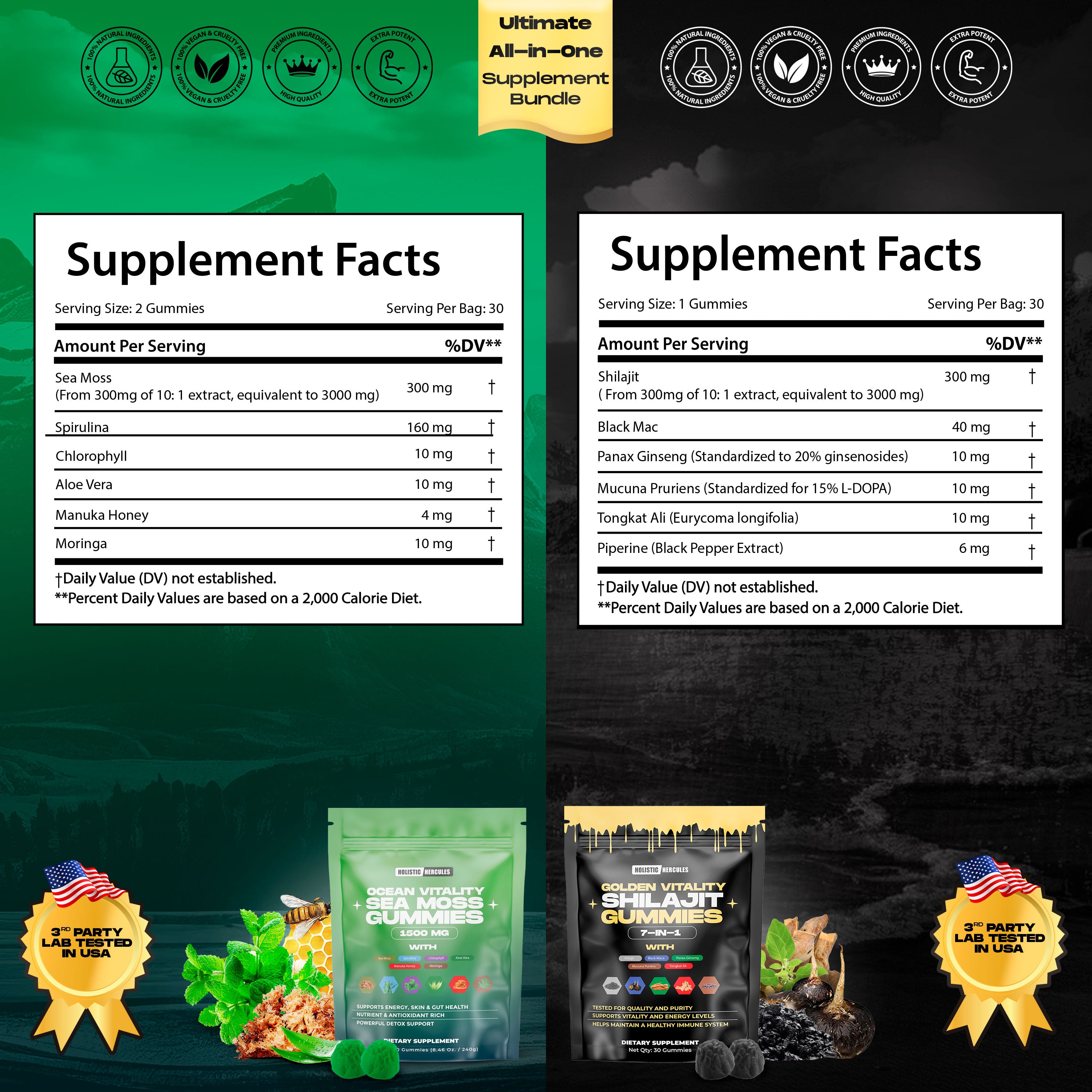 Hercules Shilajit & Sea Moss Gummies Bundle