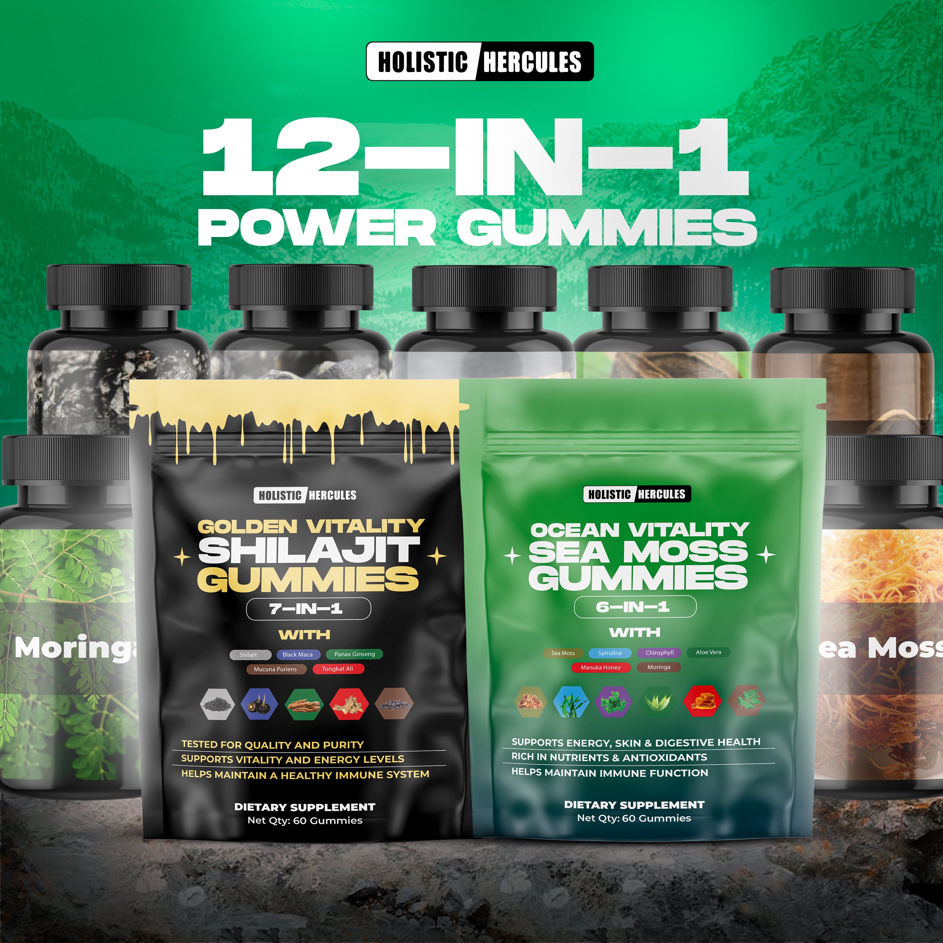 Hercules Shilajit & Sea Moss Gummies Bundle