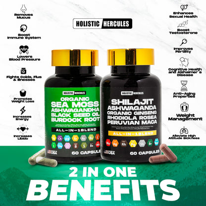 Holistic Hercules Shilajit Caps & Sea Moss Blend